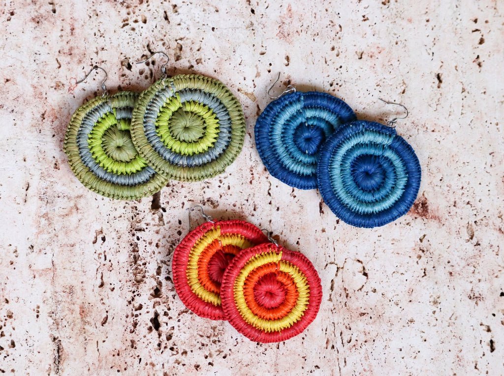 Coastal bushland weave earrings - by Angie Davis