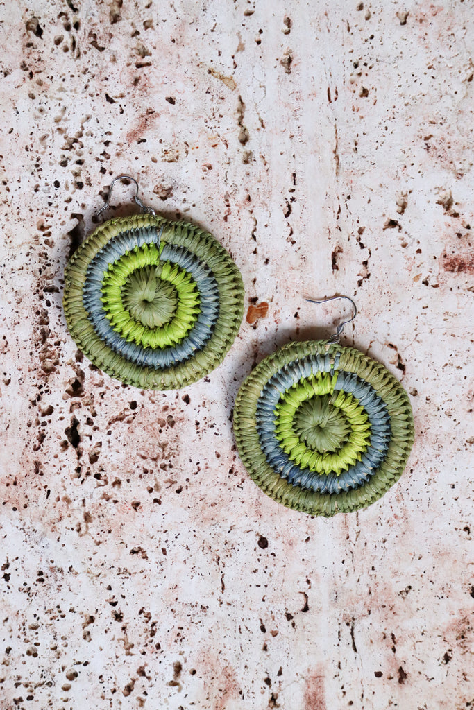 Coastal bushland weave earrings - by Angie Davis