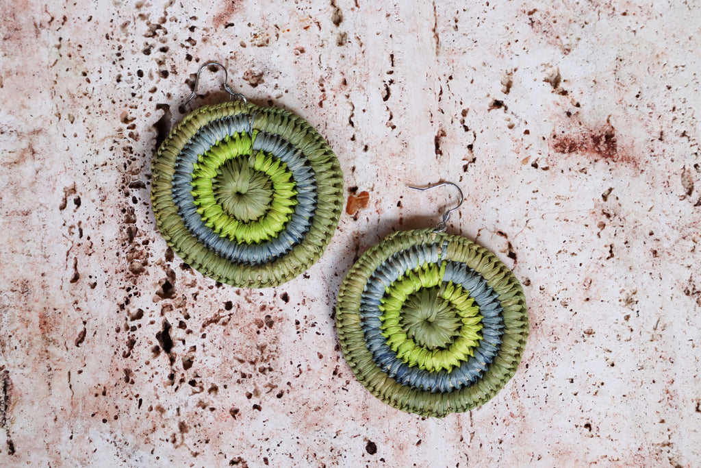 Coastal bushland weave earrings - by Angie Davis