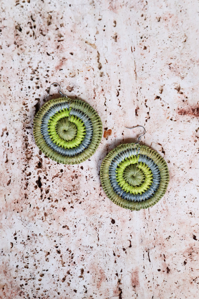 Coastal bushland weave earrings - by Angie Davis