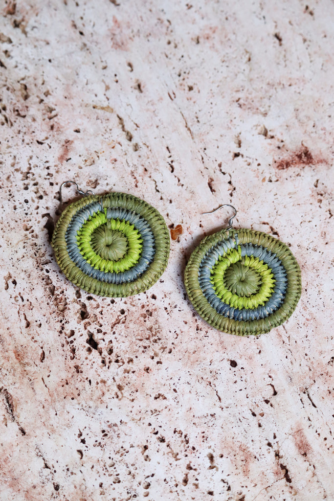 Coastal bushland weave earrings - by Angie Davis