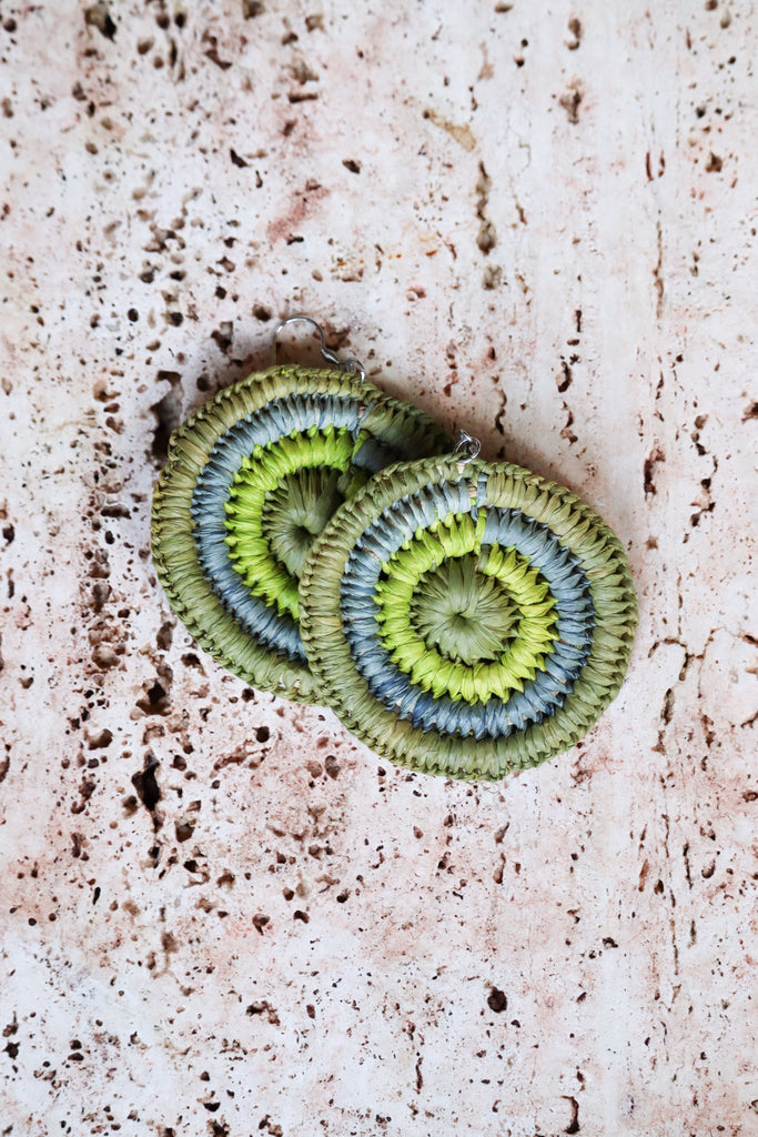 Coastal bushland weave earrings - by Angie Davis