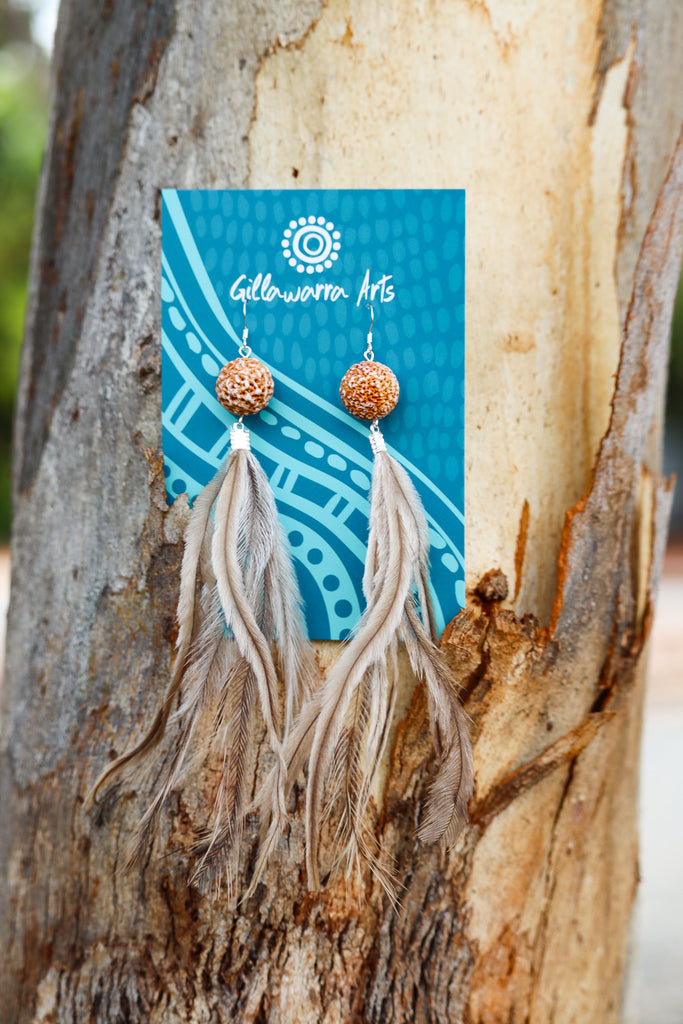 Emu Feather - Witjagit Earrings