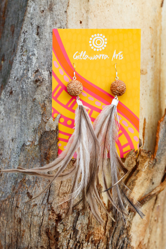 Emu Feather - Witjagit Earrings